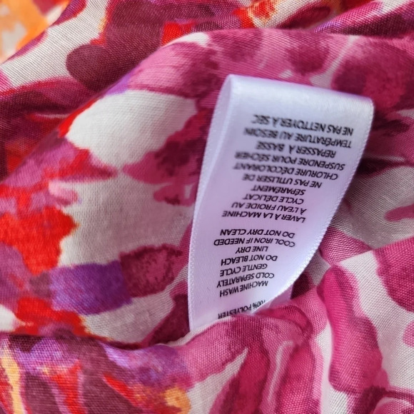 NWT BEACH LUNCH LOUNGE Pink Orange MAXI DRESS Cover up Ruffle Tie Womens sz S - Picture 5 of 13